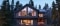 In the photo there is a large wooden house in the forest. 